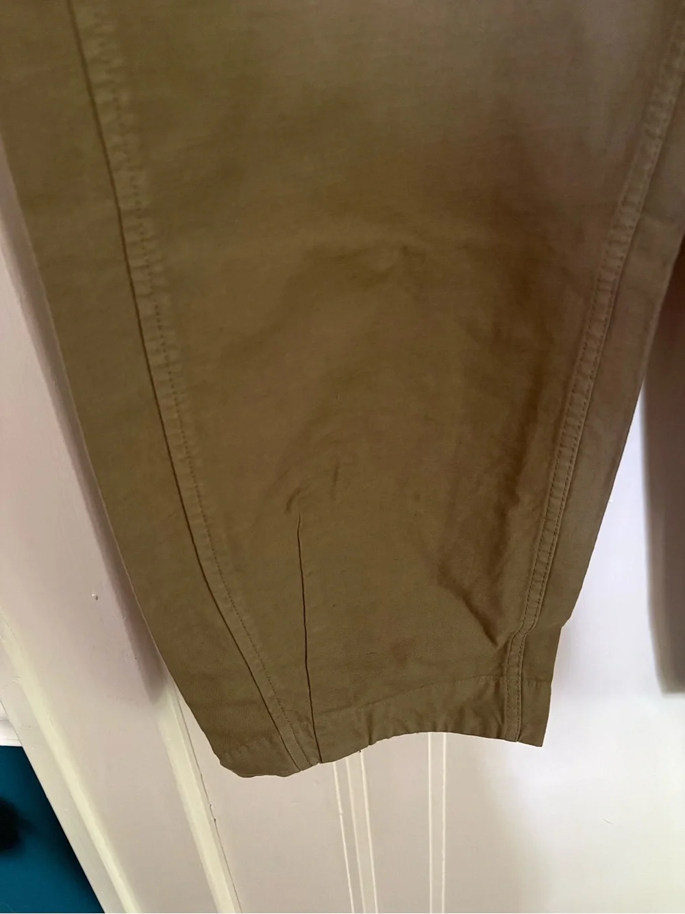 NWT EVERLANE The Fatigue Barrel Pant Kalamata Olive Green Cotton Linen Blend 6